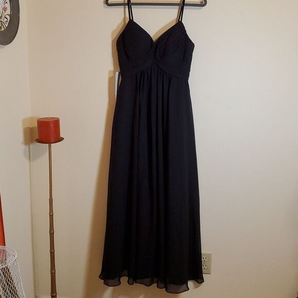 NWT Azazie Shannon black maxi gown size C (US Medium) - Picture 6 of 9